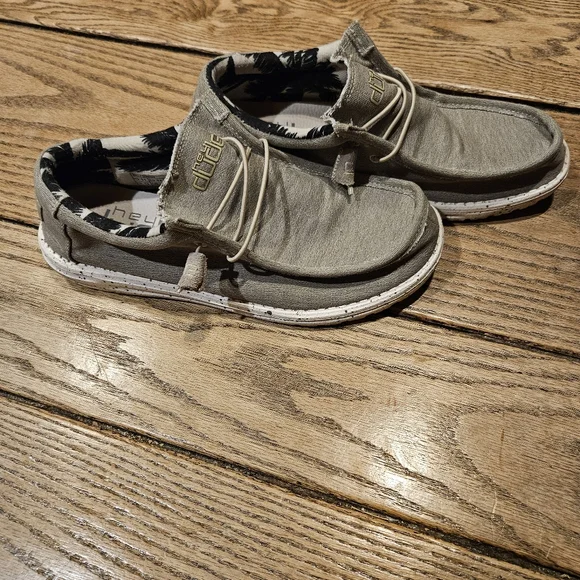 🤎 Hey Dude Wally Stretch Canvas Slip On shoes size 11 Beige - Picture 5 of 7